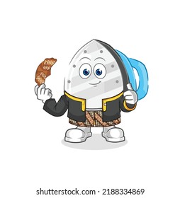 the iron Javanese character. cartoon mascot vector