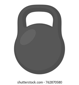 Iron kettlebell weight for exercise, cartoon illustration of gym equipment for home exercise. Vector