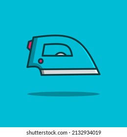 Iron laundry icon flat design vector. Colorful logo with soft background. Abstract graphic illustration.