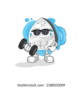 el vector de dumbbell de elevación de hierro. personaje de caricatura