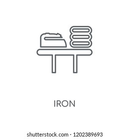 Iron linear icon. Iron concept stroke symbol design. Thin graphic elements vector illustration, outline pattern on a white background, eps 10.