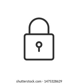 Iron lock outline vector icon