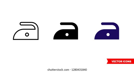 Iron low temperature icon of 3 types: color, black and white, outline. Isolated vector sign symbol.
