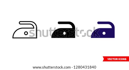 Iron low temperature icon of 3 types: color, black and white, outline. Isolated vector sign symbol.