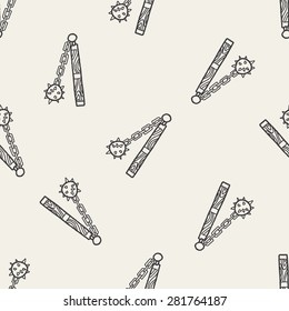 iron mace doodle seamless pattern background