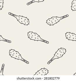iron mace doodle seamless pattern background