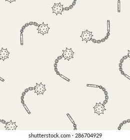 iron mace doodle seamless pattern background