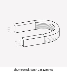 Iron magnet icon line element. Vector illustration of iron magnet icon line isolated on clean background for your web mobile app logo design.