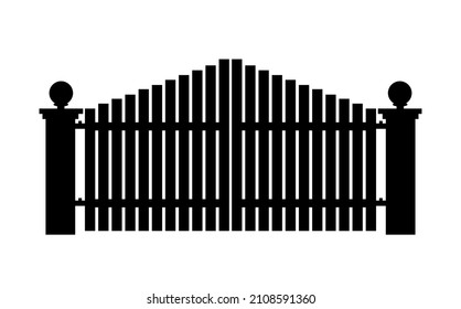 iron main gate. House gate vector.