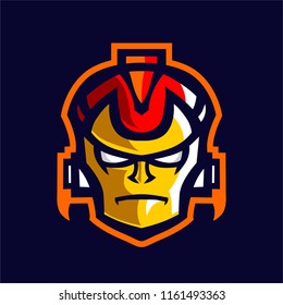 Iron man chibi face mascot logo template