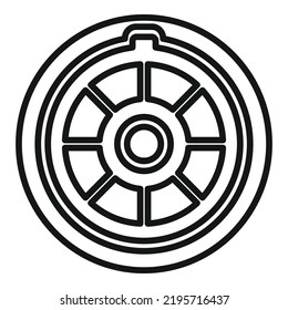 Iron manhole icon outline vector. City road. Gutter plate