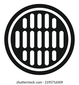 Iron manhole icon simple vector. City road. Gutter plate