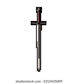 vector retro de arte de píxel de juego de arma medieval de hierro. arma medieval de hierro morado. ilustración vintage antigua