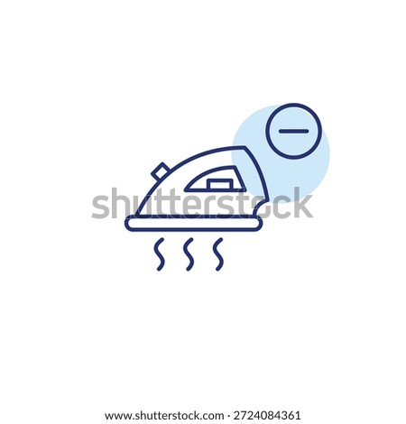 Iron and minus. Laundry cancelled. Pixel perfect, editable stroke vector icon
