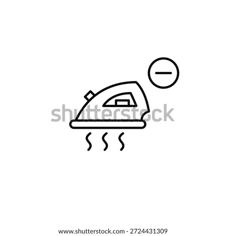 Iron and minus. Laundry cancelled. Pixel perfect, editable stroke vector icon