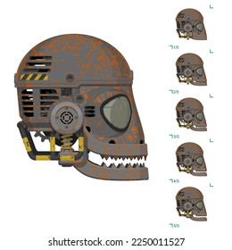 Iron monster on white background