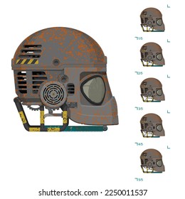 Iron monster on white background