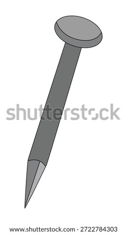 Iron nail isolated on a white background