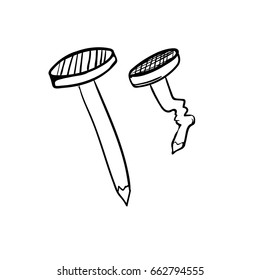 Iron nails icon vector 