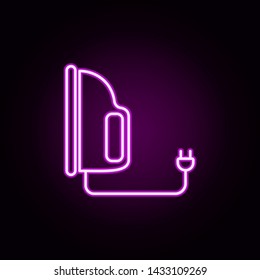 iron neon icon. Elements of home things set. Simple icon for websites, web design, mobile app, info graphics