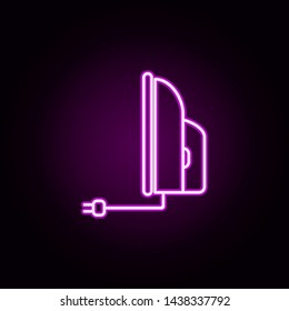 iron neon icon. Elements of technology set. Simple icon for websites, web design, mobile app, info graphics