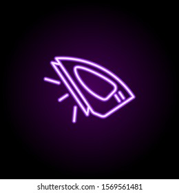 Iron neon icon. Simple thin line, outline vector of cleaning icons for ui and ux, website or mobile application
