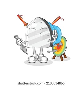 the iron ninja cartoon. character vector