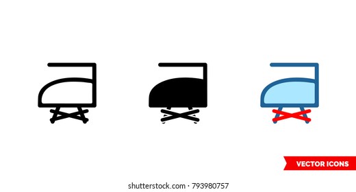 Iron no steam icon of 3 types: color, black and white, outline. Isolated vector sign symbol.