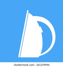 Iron on a blue background. Vector illustration. 