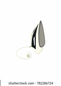 Iron on white background