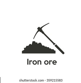 Iron Ore Icon With Pickaxe