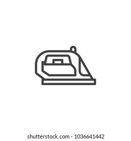 Iron outline icon. linear style sign for mobile concept and web design. Flatiron simple line vector icon. Symbol, logo illustration. Pixel perfect vector graphics