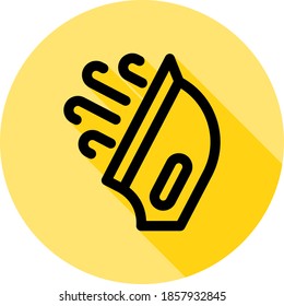 icono de contorno de hierro en forma de sombra larga