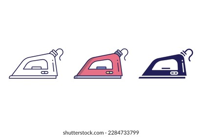 Iron outline and solid vector icon