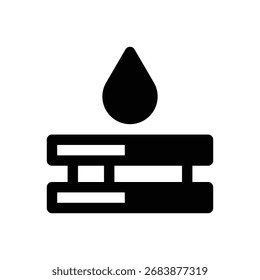Hierro. Icono de Vector de trazo delineado con detalles rellenos de negro.