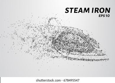 The iron of the particles. Electric iron crumbles into small circles and dots