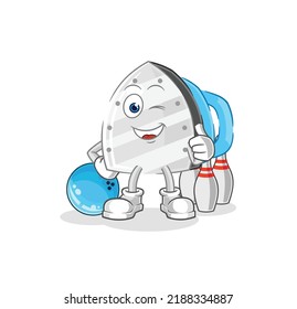 the iron play bowling illustration. character vector
