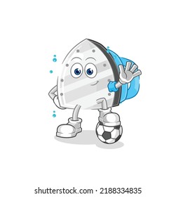 the iron playing soccer illustration. character vector