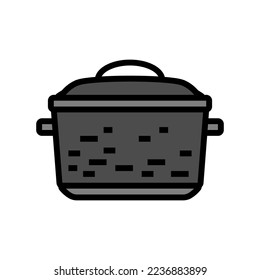 iron pot cooking color icon vector. iron pot cooking sign. isolated symbol illustration
