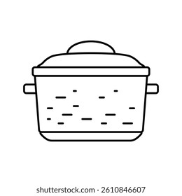 iron pot cooking line icon vector. iron pot cooking sign. isolated contour symbol black illustration