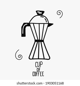 Hierro para hacer un doodle de café un icono lineal para los negocios y el café