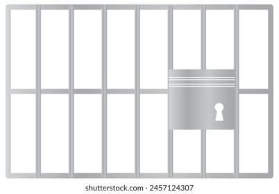 iron prison bar cage on a white background