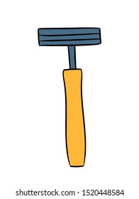 Iron razor. Doodle. Zero waste. Hand drawn vector illustration. 