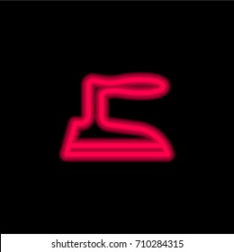 Iron red glowing neon ui ux icon. Glowing sign logo vector