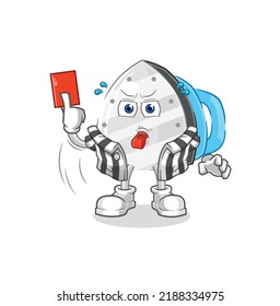 the iron referee with red card illustration. character vector