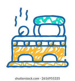 iron retro doodle icon sketch vector. iron retro sign. isolated symbol illustration
