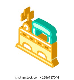 Eisenretro isometrische Icon Vektorgrafik. Eisenschild. einzelne Symbolillustration