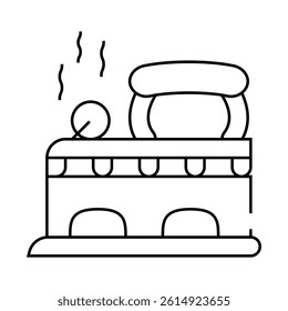 iron retro line icon vector. iron retro sign. isolated contour symbol black illustration