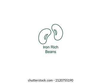 iron rich beans icon vector illustration 