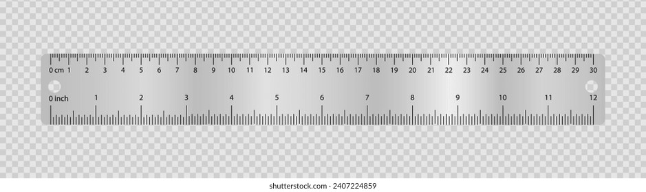 Iron ruler on transparent background line icon. Centimeter, school, measurement, line, drawing, mathematics, geometry, meter, compass, length. Vector icons for business and advertising